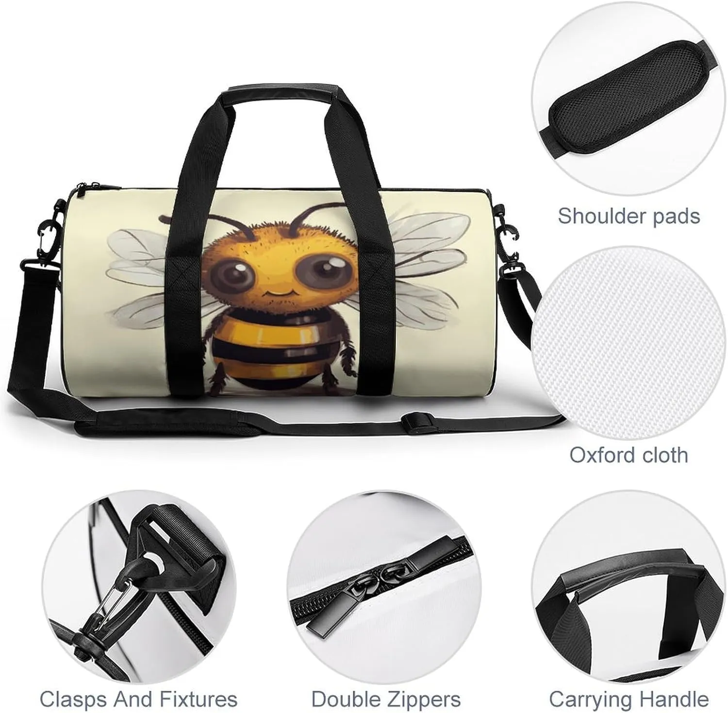 Gym Bag for Men Women Cute Animal Duffel Bag Overnight Bag with Compartment Gym Sackpac