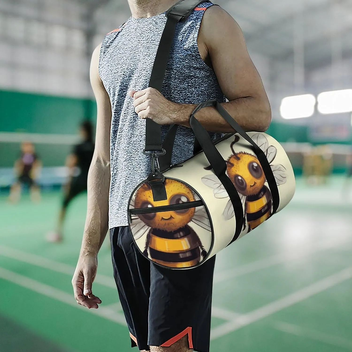 Gym Bag for Men Women Cute Animal Duffel Bag Overnight Bag with Compartment Gym Sackpac
