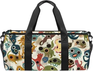 Gym Bags for Men,Travel Duffel Bags for Women,Dot Dinosaur Monsters,Workout Bag