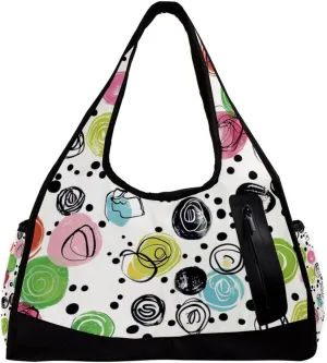 Gym Bags for Men,Travel Duffel Bags for Women,Easter Doodle Ornamental Eggs,Workout Bag