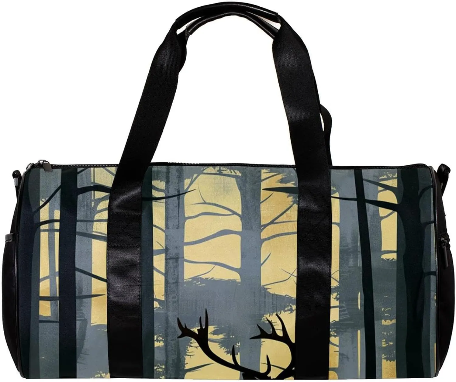 Gym Bags for Men,Travel Duffel Bags for Women,Forest Deer Elk Reindeer,Workout Bag