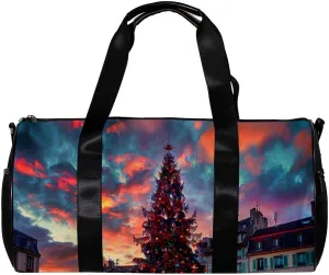 Gym Bags for Women,Duffle Bag for Travel,Christmas Tree Architecture France,Gym Bag for Men