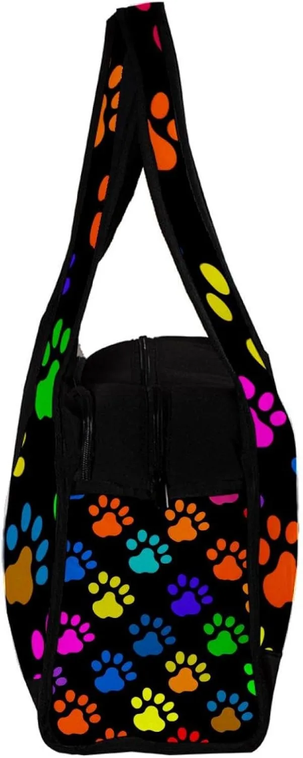 Gym Bags for Women,Duffle Bag for Travel,Color Pattern with Paw Prints,Gym Bag for Men