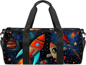 Gym Bags for Women,Duffle Bag for Travel,Universe Stars Rocket Space,Gym Bag for Men