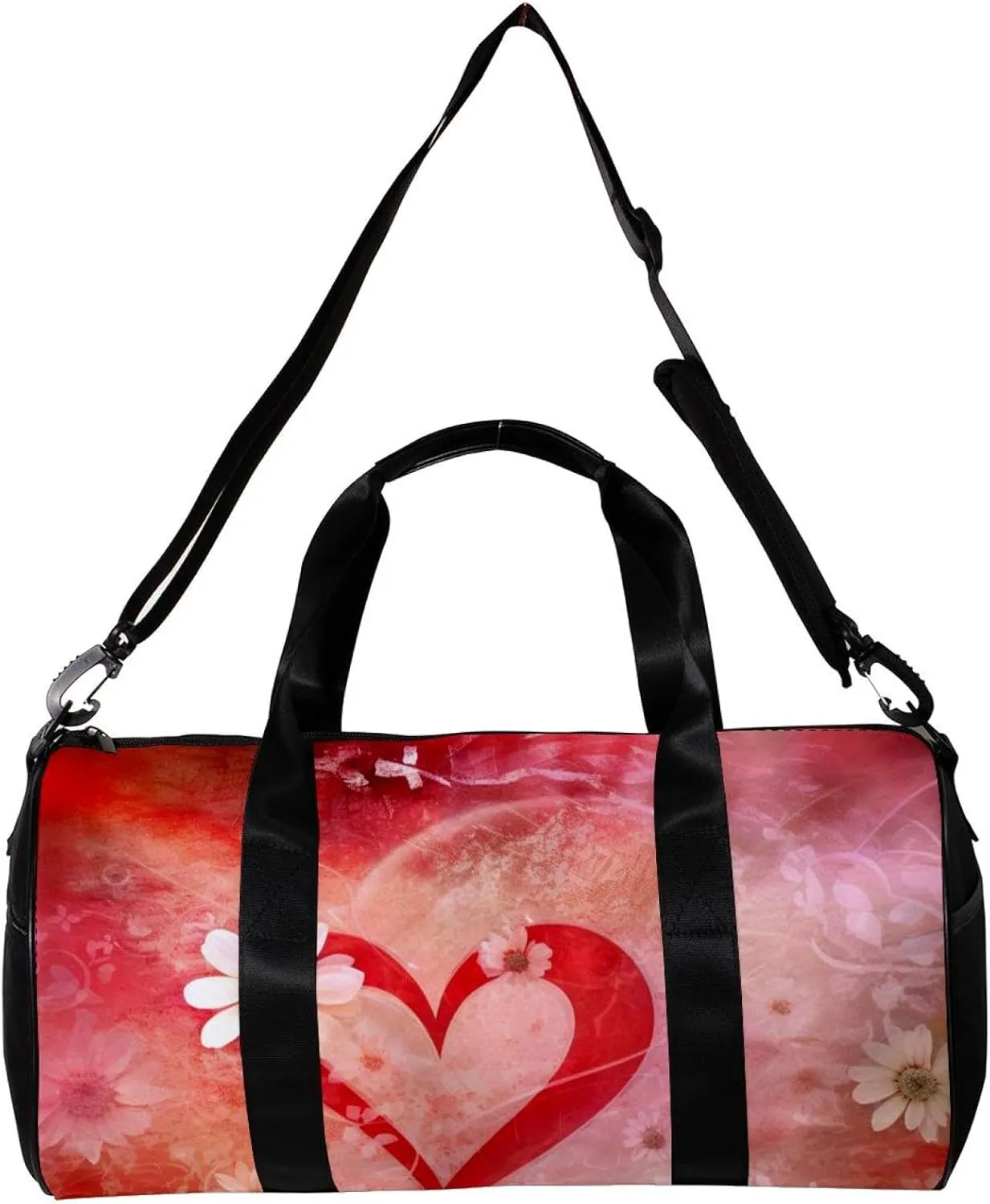 Gym Bags for Women,Duffle Bag for Travel,Valentines Day Love Rose Heart Flower,Gym Bag for Men