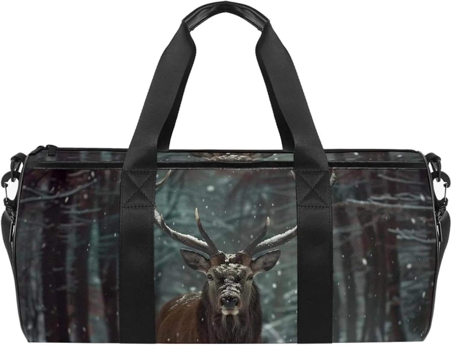 Gym Bags for Women,Duffle Bag for Travel,Wildlife Deer Winter Forest,Gym Bag for Men