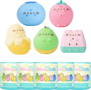 Hamee Pusheen The Cat [Surprise Blind Capsule] [Fruits Series] Cute Water Filled Squishy Toy [Birthday Gift Bags, Party Favors, Gift Basket Filler, Stress Relief Toys] (All 5 Styles - 5 Pc.)