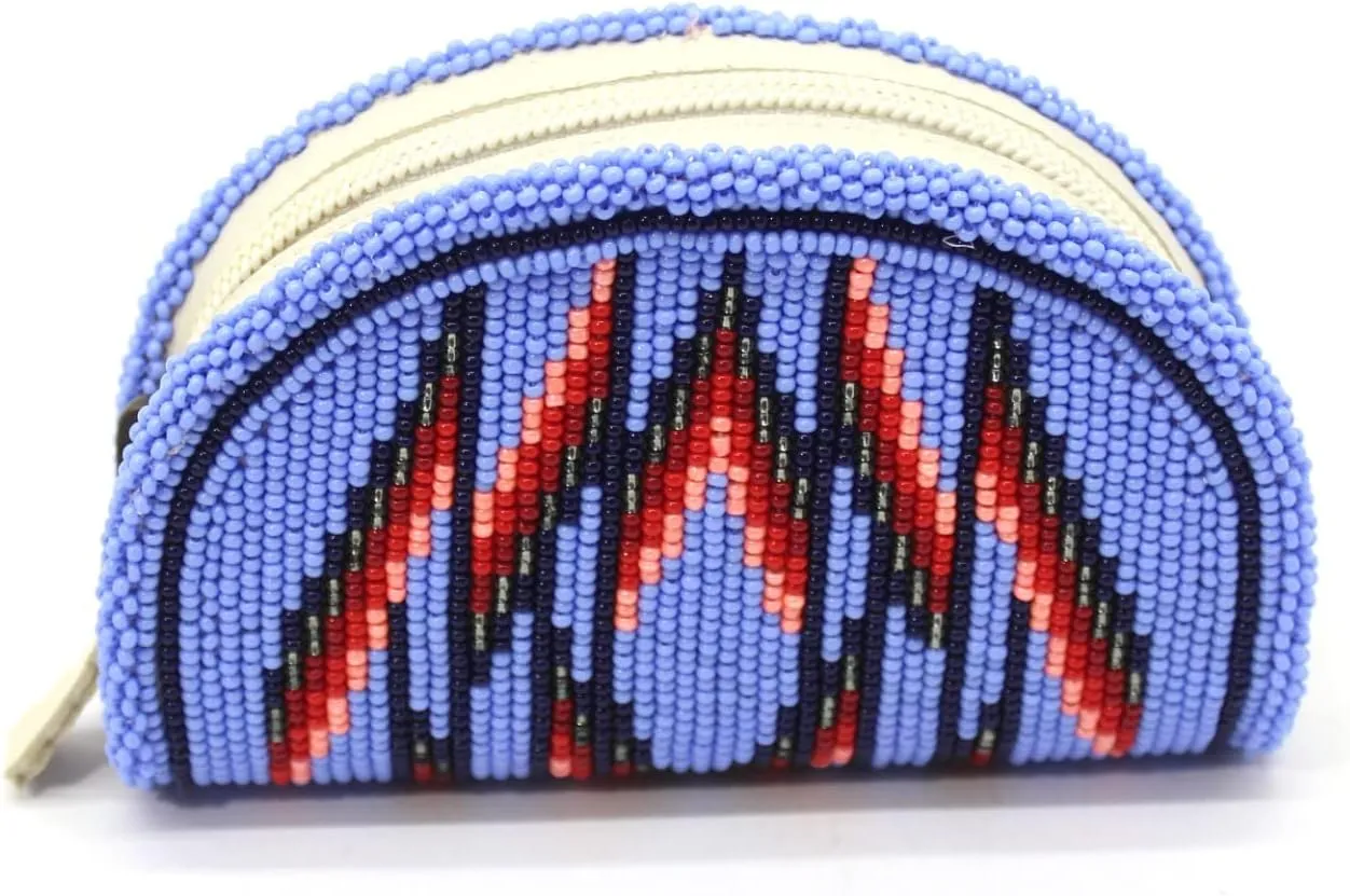 Handmade Beaded Coin Purse for Women, Seed Beads Coin Purse/Pouch, Native American Style, Beaded Coin Wallet for Storing Your Must-Have Essentials, Birthday Graduatiaon Gifts (Lavivia Purple)