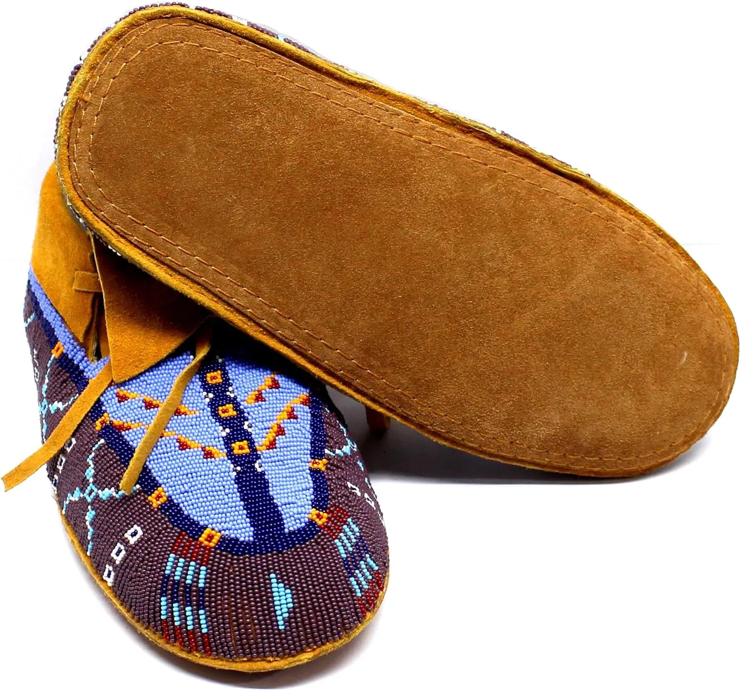 Handmade Beaded Moccasin, Inspired by Native American Style Handicraft Beaded Women Leather Moccasin, Driving Mocs - Comfortable and Stylish Shoes.