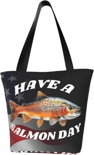 Have A Salmon Day Fashion Shoulder Bag Large Capacity For Man Or Woman