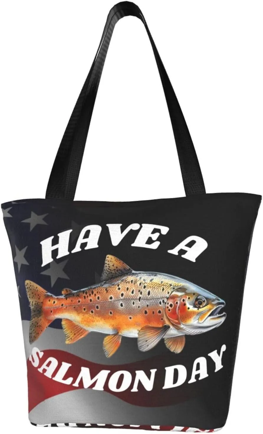 Have A Salmon Day Fashion Shoulder Bag Large Capacity For Man Or Woman