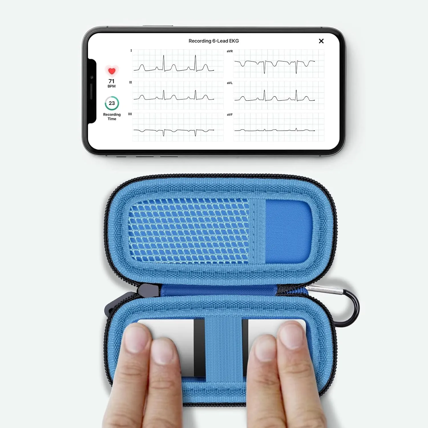 Heart Monitor Case Compatible with AliveCor Kardia Mobile ECG/for KardiaMobile 6L for Apple and Android Device - CASE ONLY (Dark Blue)