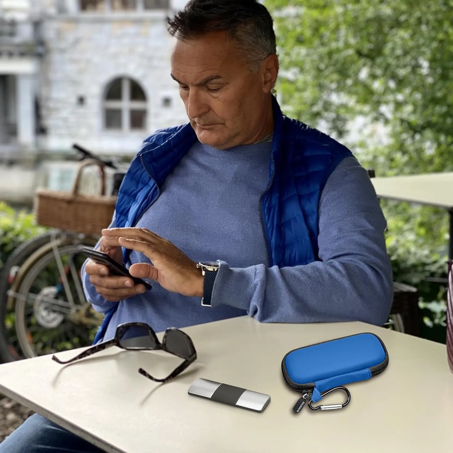Heart Monitor Case Compatible with AliveCor Kardia Mobile ECG/for KardiaMobile 6L for Apple and Android Device - CASE ONLY (Dark Blue)