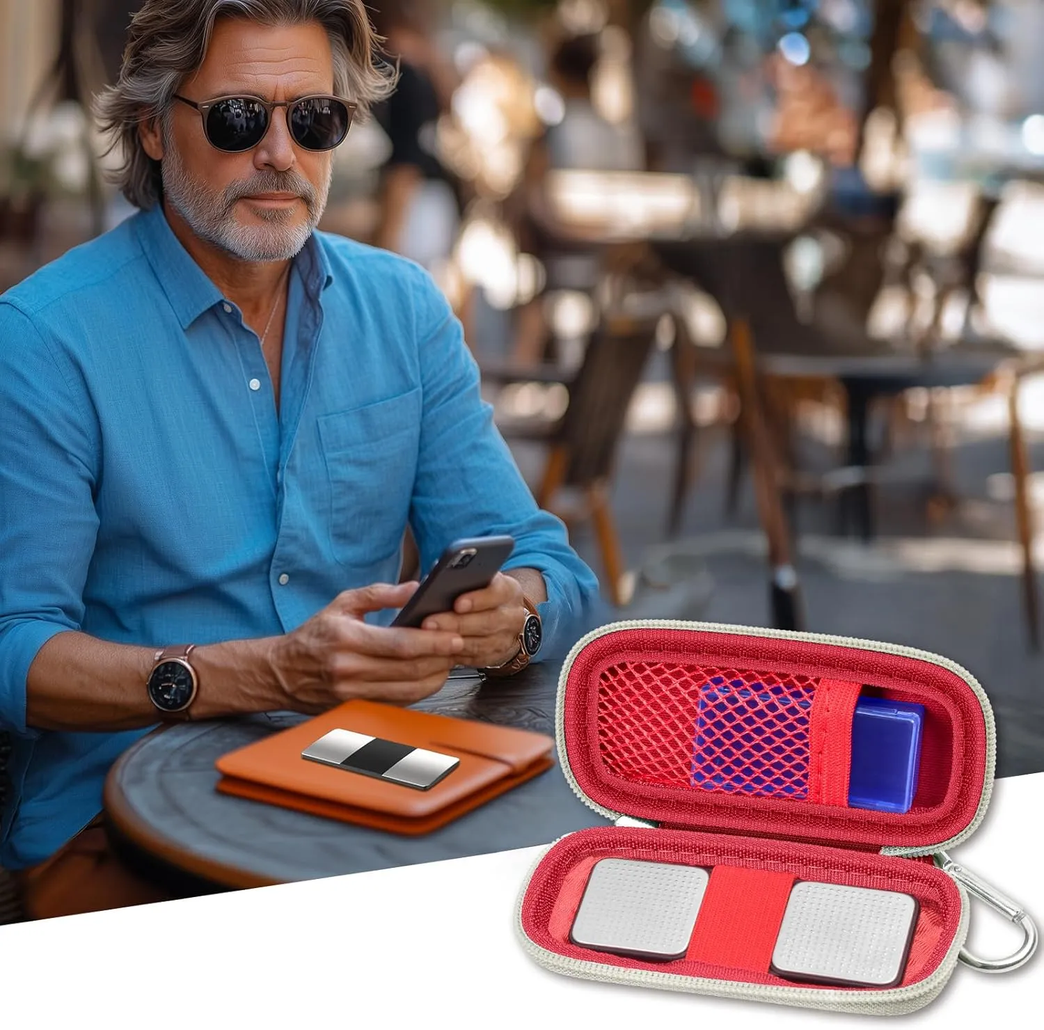 Heart Monitor Case Compatible with AliveCor Kardia Mobile ECG/for KardiaMobile 6L for Apple and Android Device - CASE ONLY (Red)