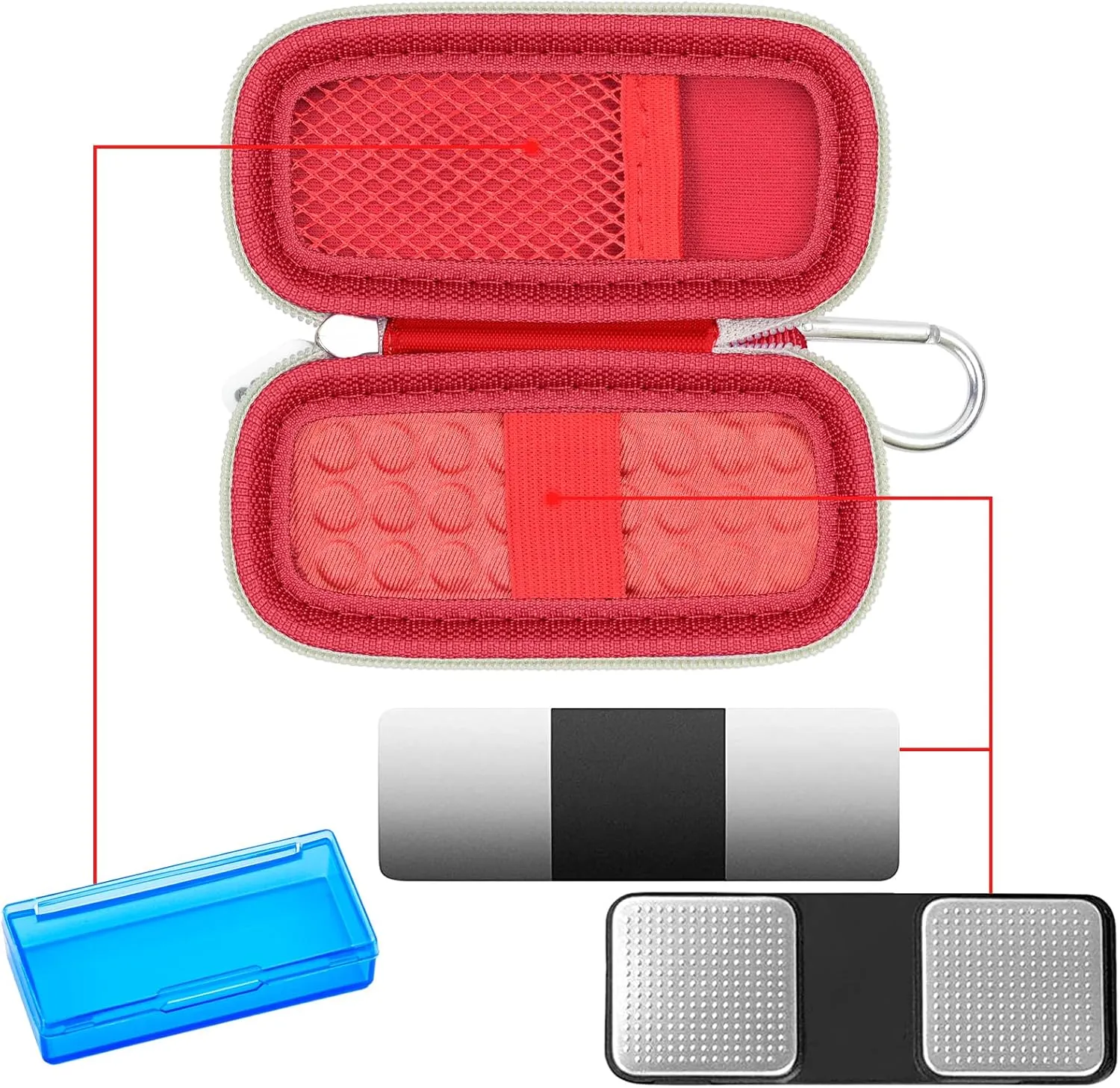 Heart Monitor Case Compatible with AliveCor Kardia Mobile ECG/for KardiaMobile 6L for Apple and Android Device - CASE ONLY (Red)