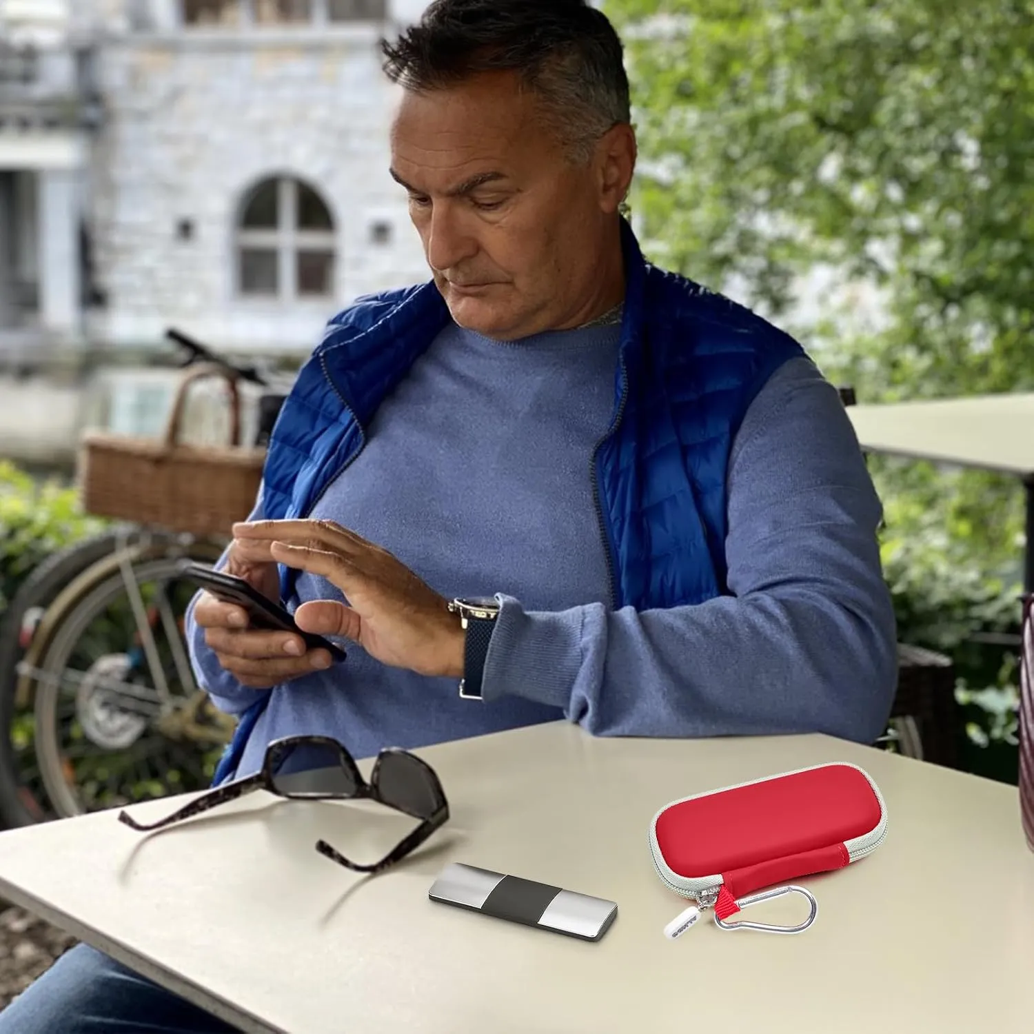 Heart Monitor Case Compatible with AliveCor Kardia Mobile ECG/for KardiaMobile 6L for Apple and Android Device - CASE ONLY (Red)