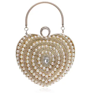 Heart Shape Evening Clutch Bags Beaded