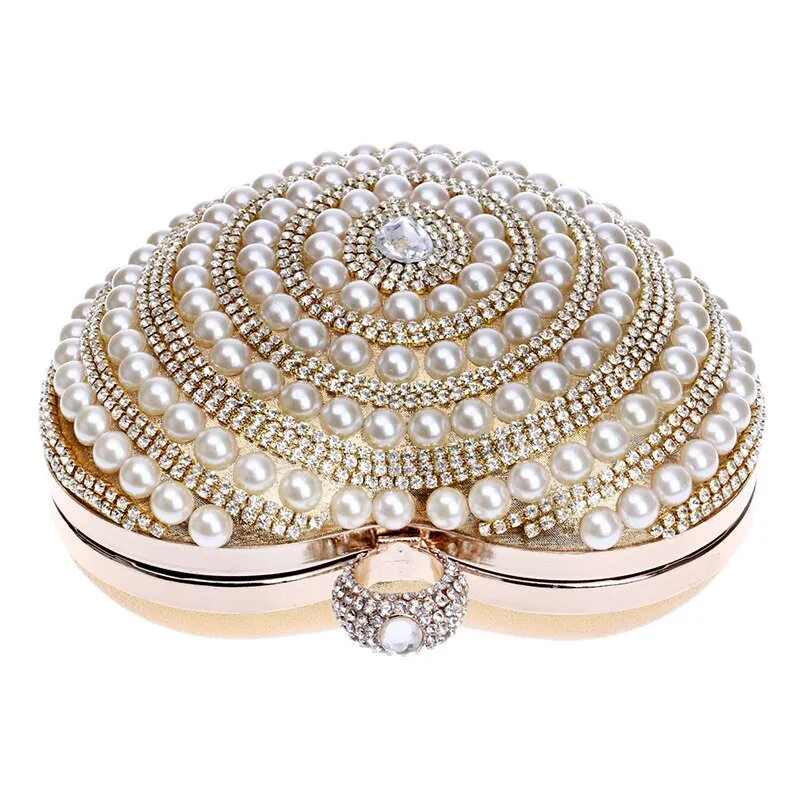 Heart Shape Evening Clutch Bags Beaded