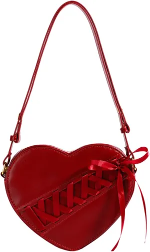 Heart Shape Satchel Crossbody Purse for women Zip Around Shoulder Bag Trendy Tote Shoulder Bag with Adjustable Strap