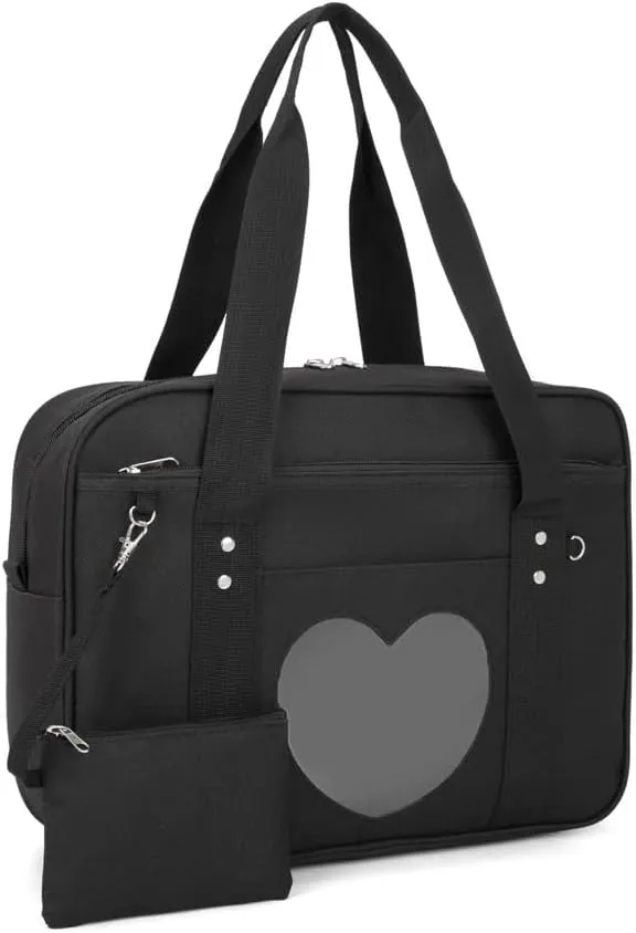 Heart Shape Window Japanese Handbag Versatile as a Laptop Bag Shoulder Bag