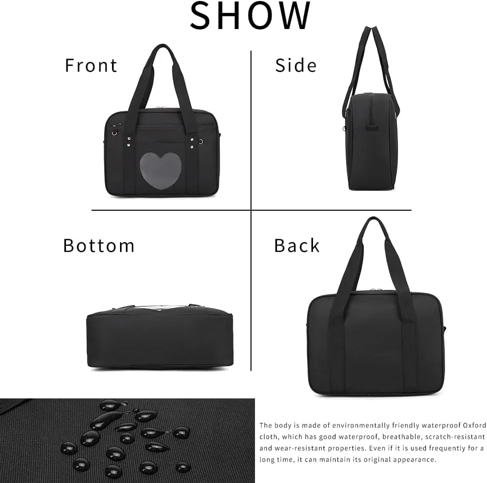 Heart Shape Window Japanese Handbag Versatile as a Laptop Bag Shoulder Bag
