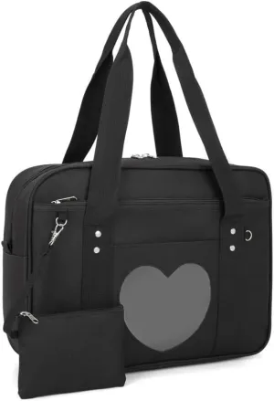 Heart Shape Window Japanese Handbag Versatile as a Laptop Bag Shoulder Bag