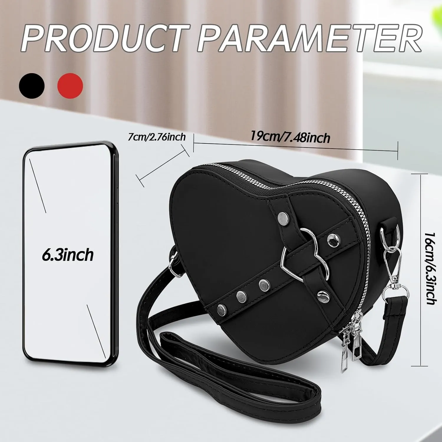 Heart Shaped Bag, PU Leather Small Crossbody Bags Heart Shaped Crossbody Purse, Heart Purse Mini Crossbody Bag