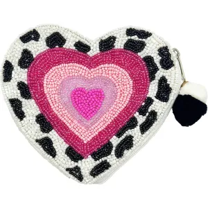 Heart-Shaped Beaded Pouch