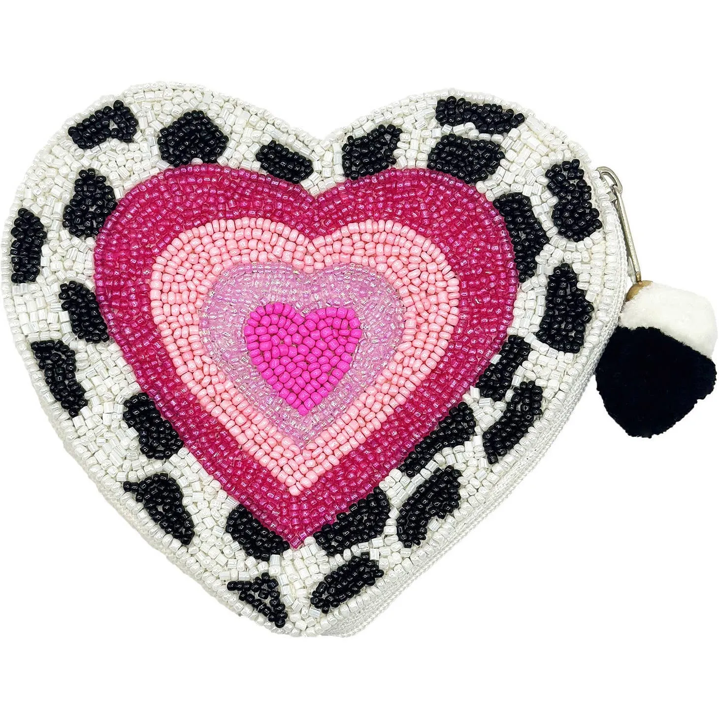 Heart-Shaped Beaded Pouch