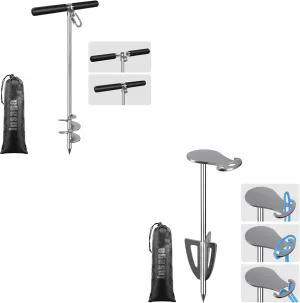 Heavy-Duty 36’’ Stainless Steel Boat & Sand Anchor Set – Fully Welded Shallow Water Anchor   Portable PWC Anchor for Jet Skis, Kayaks, Pontoon & Beach Stability