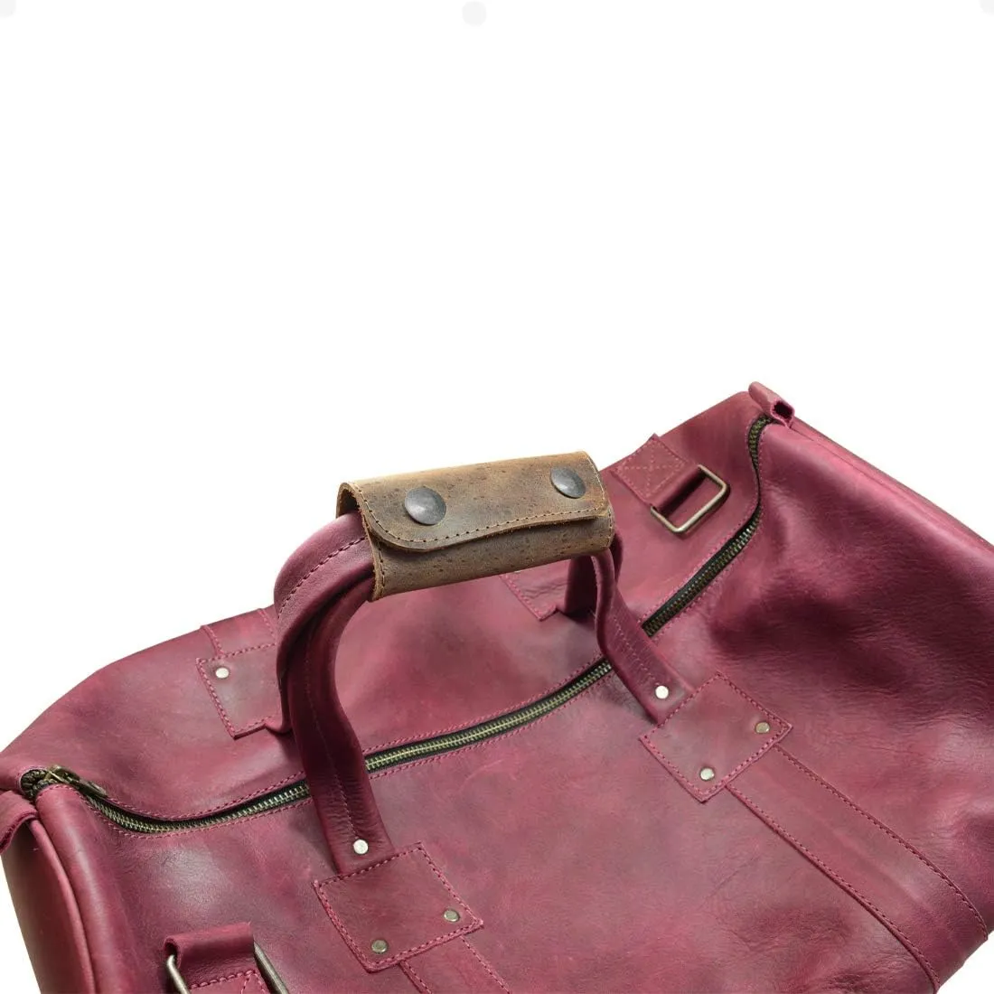 Hide & Drink, Handle Grip Replacement for Luggage Bags, Travel Accessories, Full Grain Leather, Handmade, Bourbon Brown