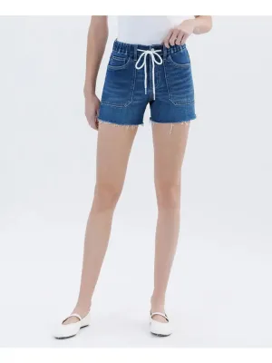 High Rise Drawstring Denim Shorts