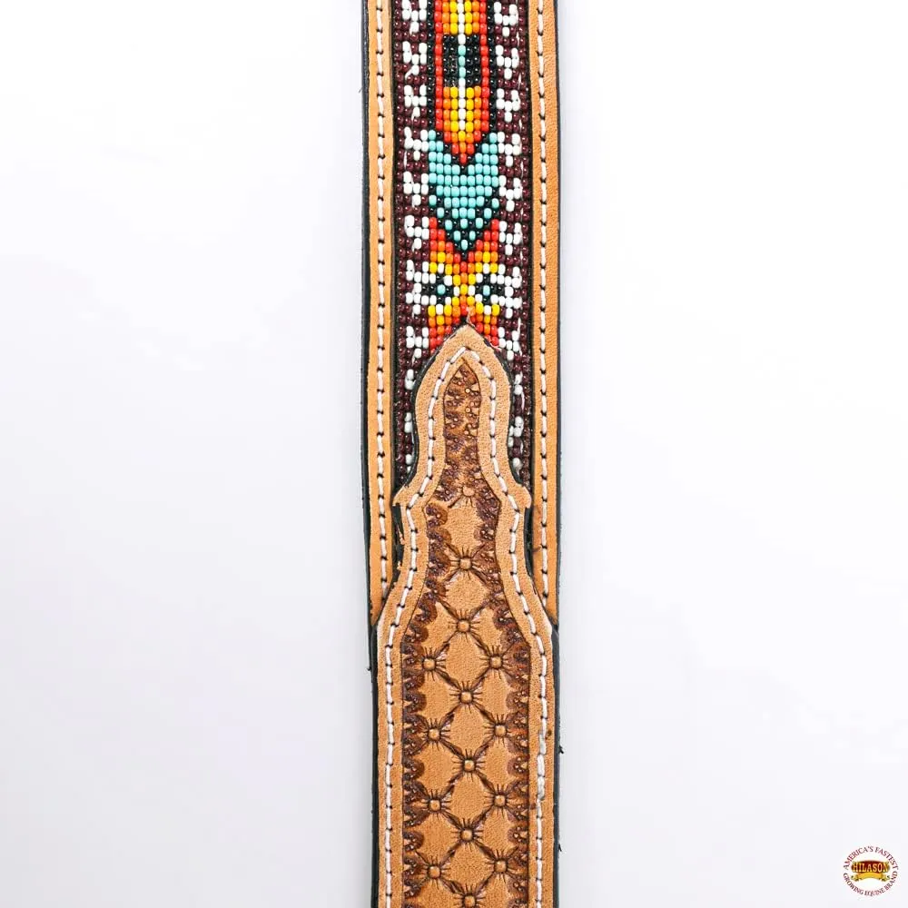 HILASON Western Genuine Leather Belt for Men Women Cowboy Cowgirl Handmade Unisex Full Grain Heavy Duty Tooled Beaded Belt