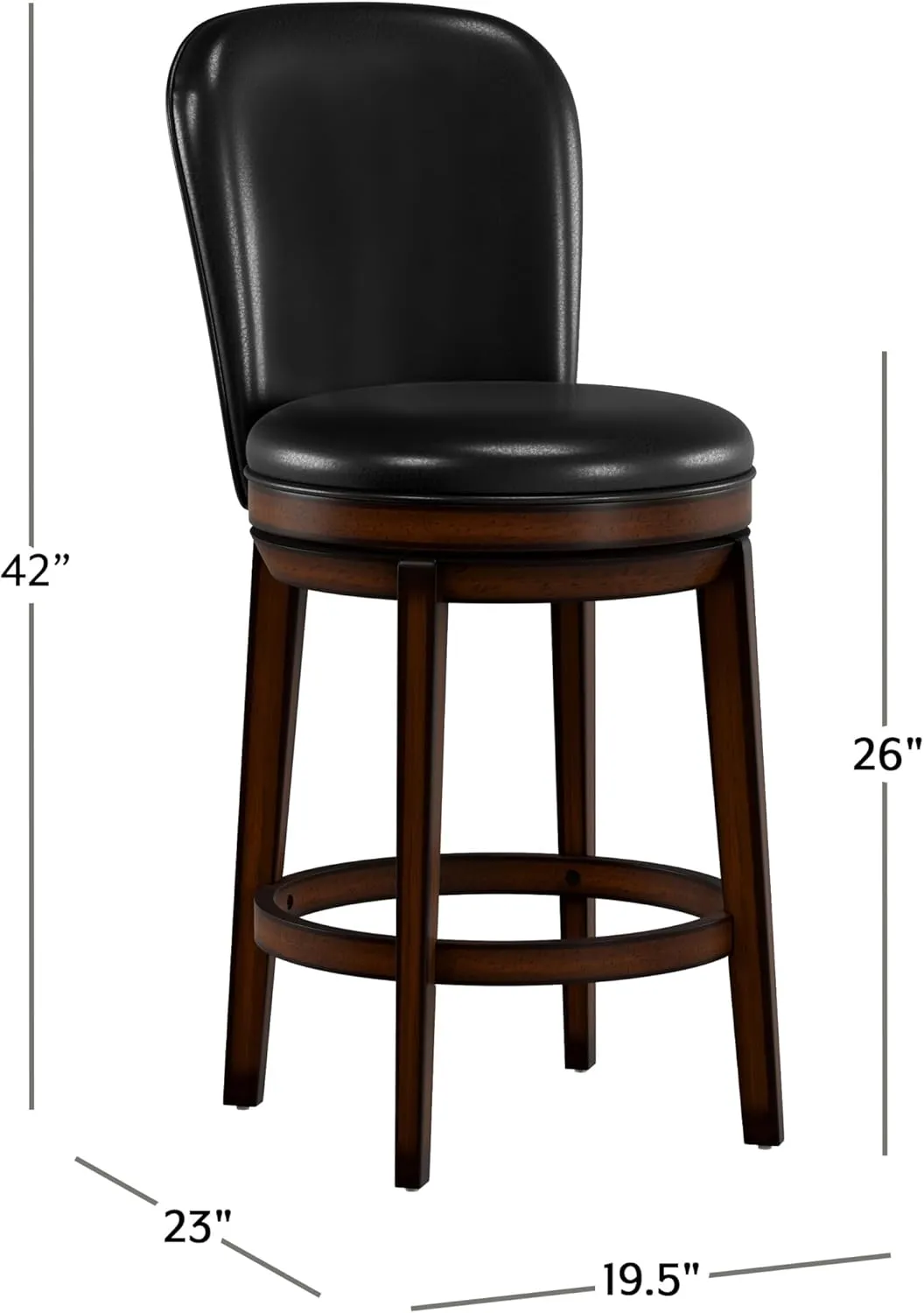 Hillsdale Victoria Swivel Bar Stool, Counter Height, Dark Chestnut