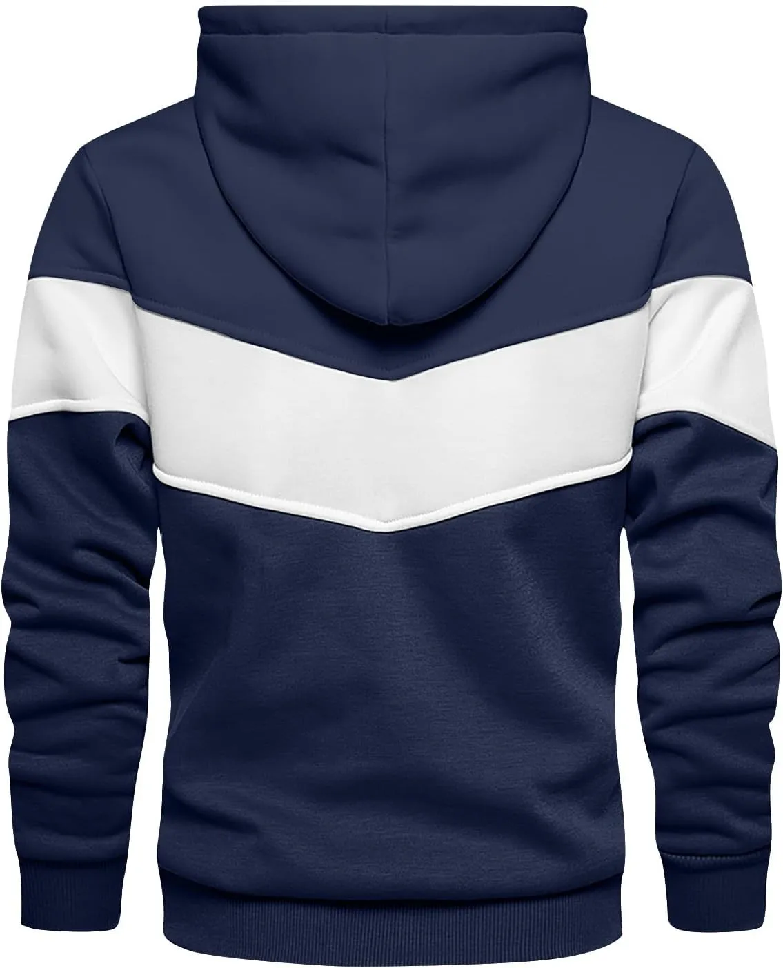 Hoodies for Men Winter Drawstring Sweatshirts Long Sleeve Streetwear Hooded Pullover Casual Lightweight Color Block
