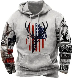 Hoodies Graphic for Men 2023 Drawstring Long Sleeve Western Aztec Ethnic Hooded Sweatshirts Ethnic Print Pullover