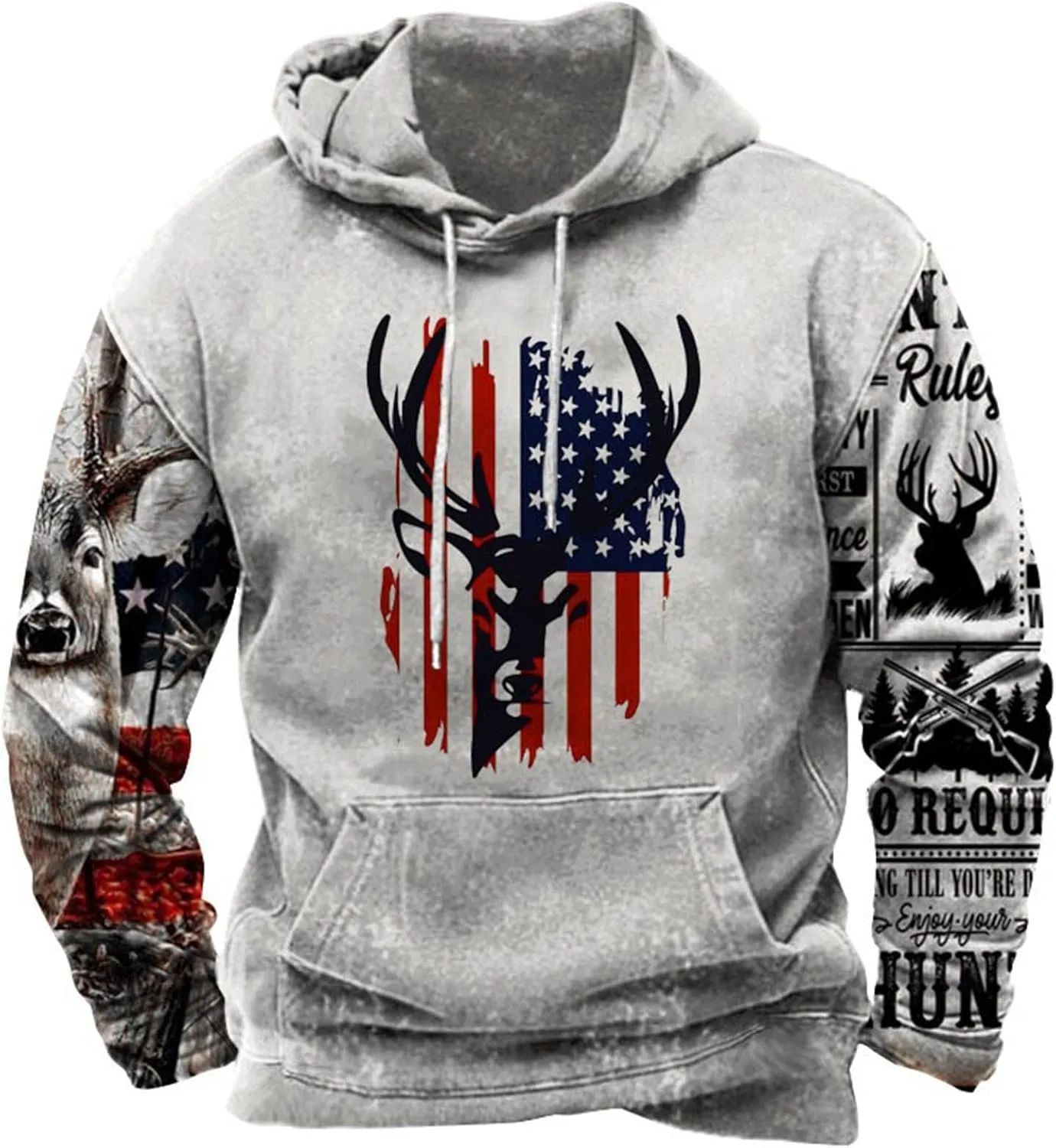 Hoodies Graphic for Men 2023 Drawstring Long Sleeve Western Aztec Ethnic Hooded Sweatshirts Ethnic Print Pullover