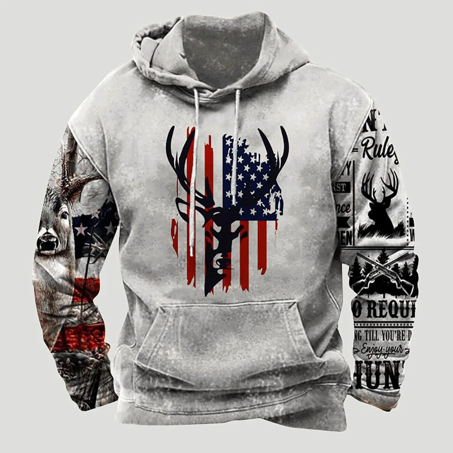 Hoodies Graphic for Men 2023 Drawstring Long Sleeve Western Aztec Ethnic Hooded Sweatshirts Ethnic Print Pullover