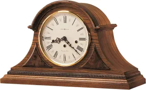 Howard Miller Worthington Mantel Clock – Key Wound Mechanical Wooden Mantel Clock with Westminster Chime Cream Roman Numeral Dial Rare Olive Burl Overlays & Antique Detailing for Home Décor