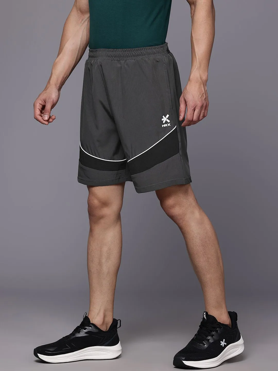 HRX by Hrithik Roshan Men Striped Detail Casual Shorts