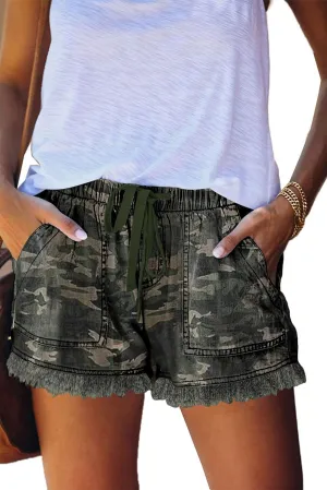 HVEPUO Women Casual Summer Shorts Elastic High Waisted Short Pants with Pockets