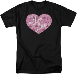 I Love Lucy Many Faces Heart Logo T-Shirt Size 4XL