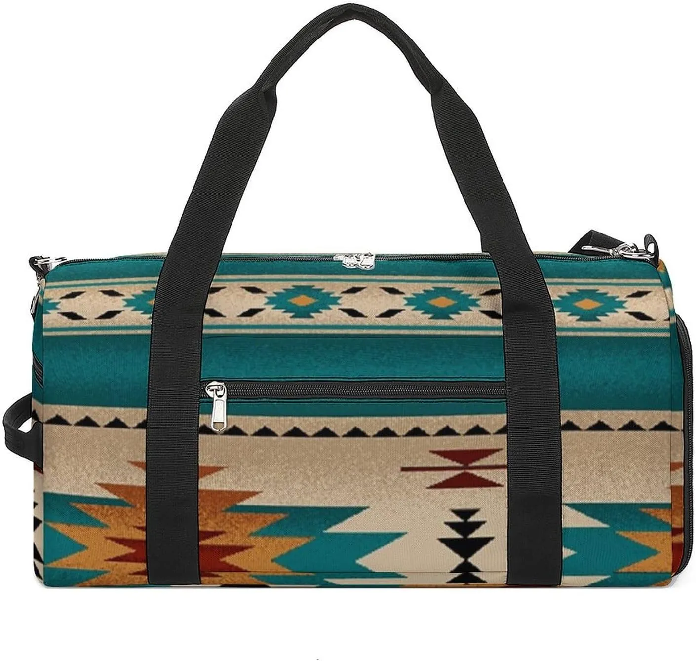 Indiana Western Southwest Naive Aztec Green Pattern A Fitness Bag with Large Storage Space Is Suitable for Portable Outdoor Use