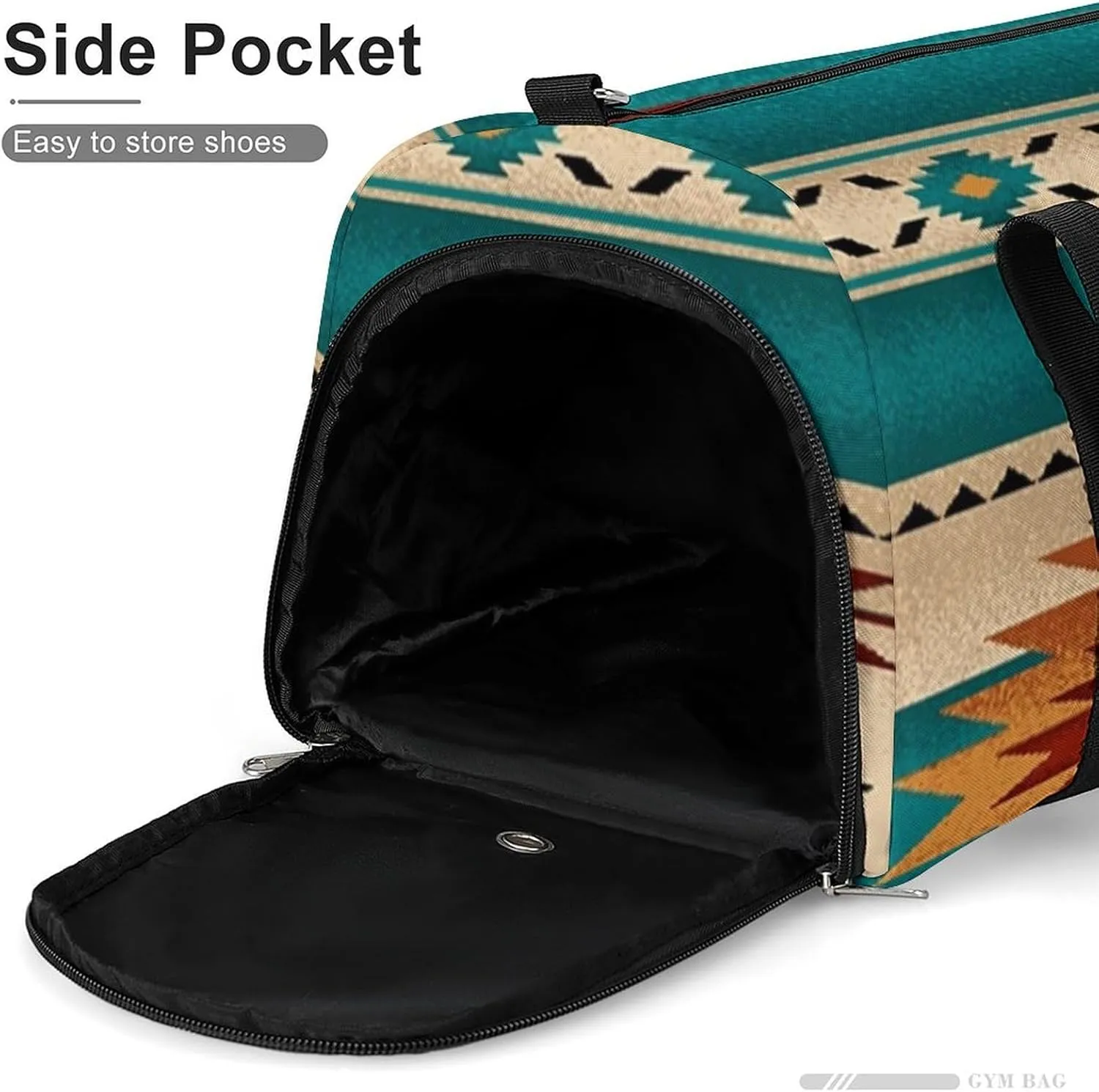 Indiana Western Southwest Naive Aztec Green Pattern A Fitness Bag with Large Storage Space Is Suitable for Portable Outdoor Use