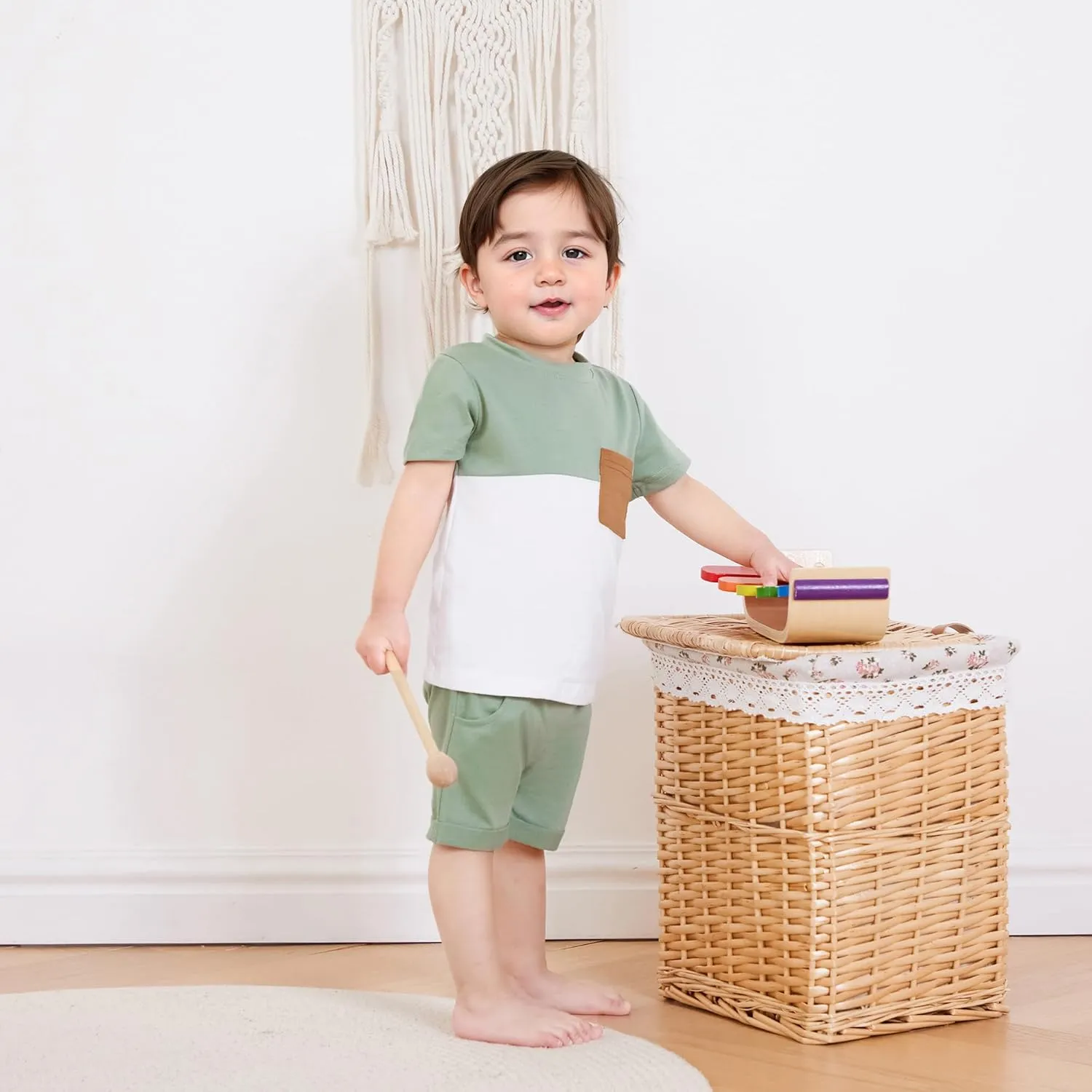 Infant Baby Boy Summer Clothes Outfit Color Block T-shirt Shorts Set Toddler Checkerboard Clothes 6 12 18 24 Months