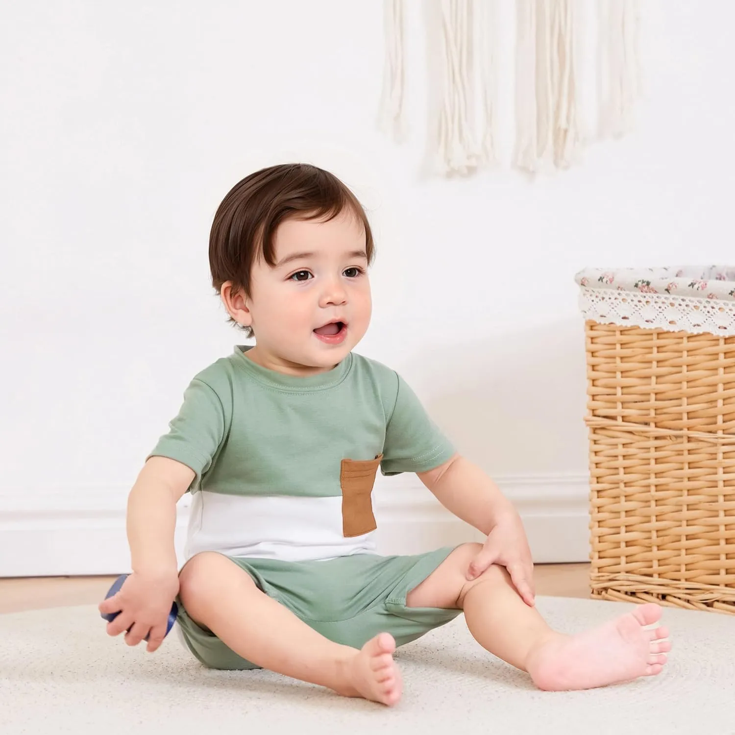 Infant Baby Boy Summer Clothes Outfit Color Block T-shirt Shorts Set Toddler Checkerboard Clothes 6 12 18 24 Months