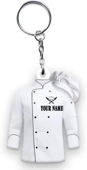 IZI POD Personalized Chef Shaped Keychain, Custom Chef Keychains For Men Gifts, Keychain Gift For Chef (Style 3)