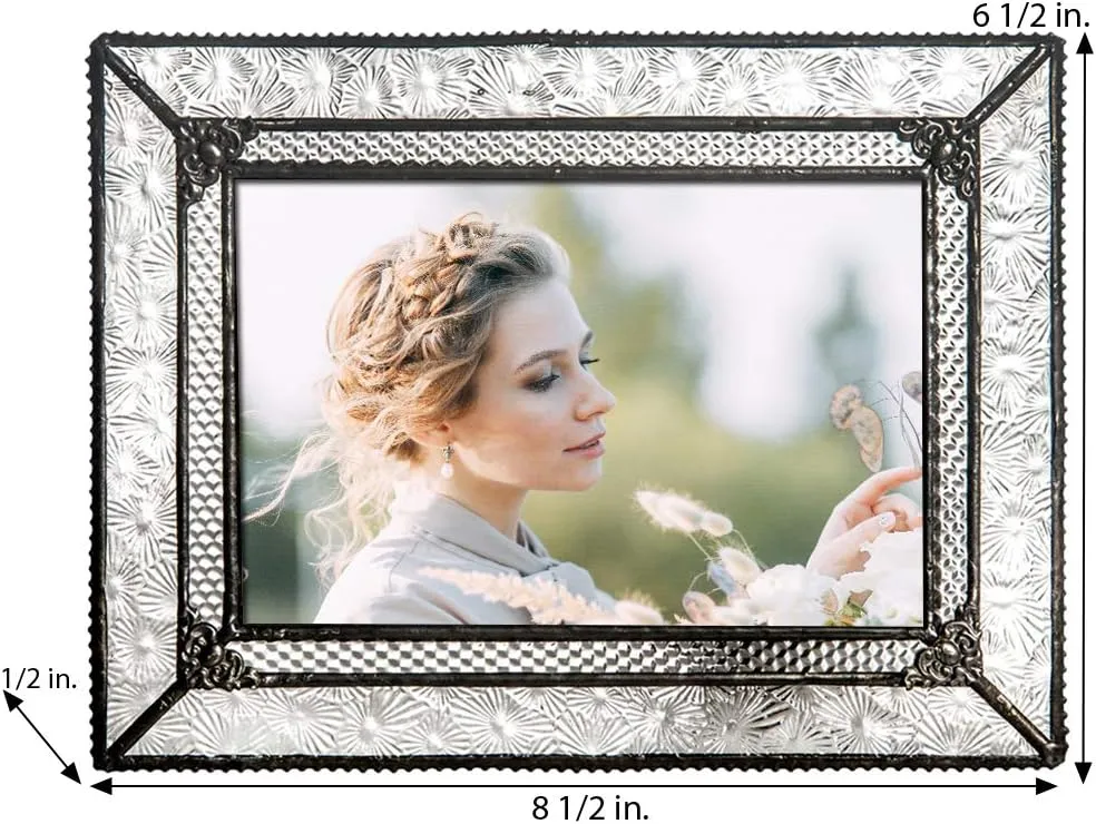 J Devlin Glass Art Pic 380-46HV Vintage Glass Picture Frame Tabletop 4 x 6 Photo