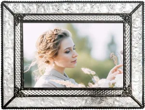 J Devlin Glass Art Pic 380-46HV Vintage Glass Picture Frame Tabletop 4 x 6 Photo