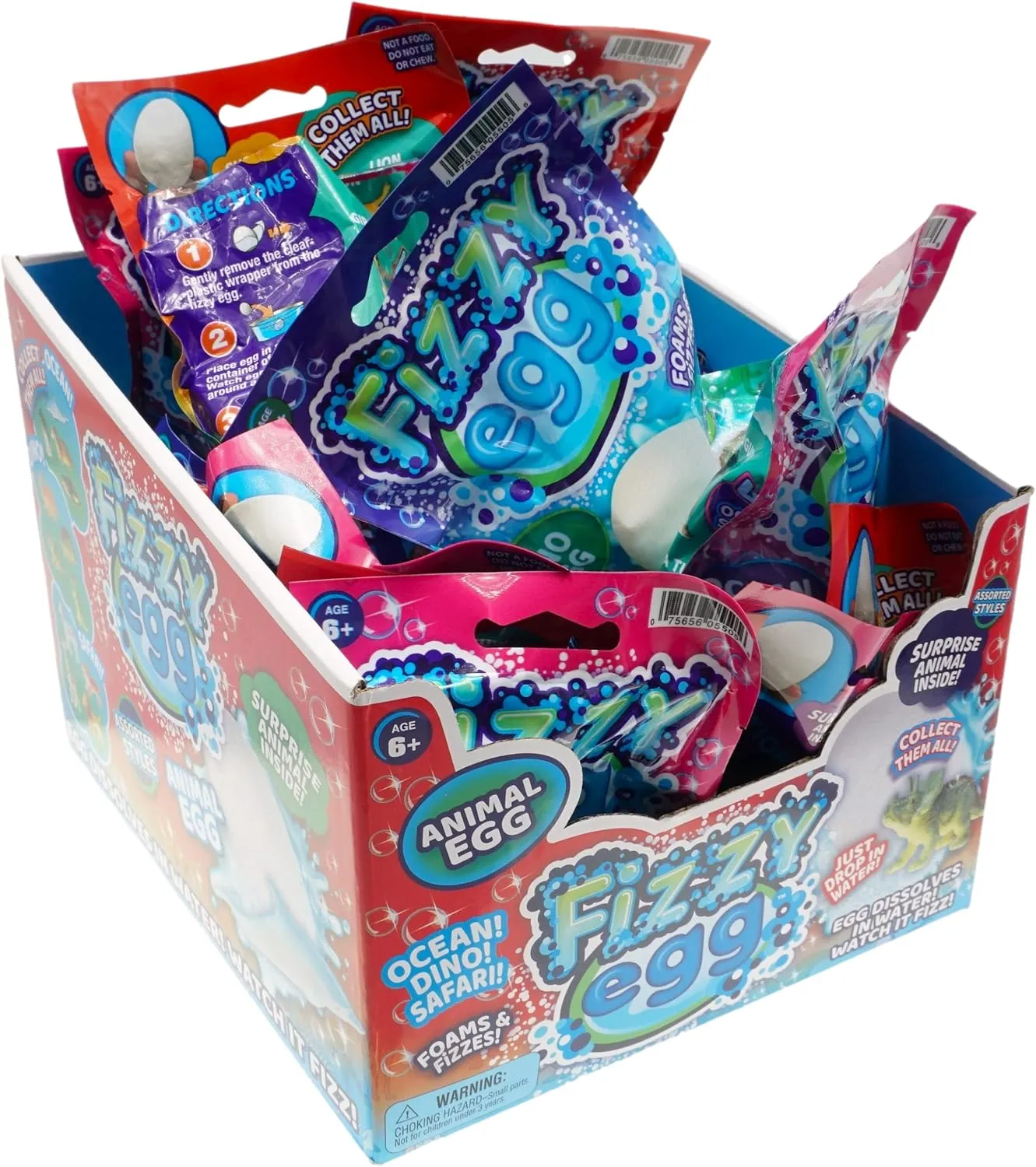 JA-RU Fizzy Egg Surprise Toys (12 Eggs) w/Surprise Mystery Dinosaur & Sea Animal Toy. Like Kids Bath Bombs. Fun Shower & Bath Toys for Boys & Girls. Bathbombs Easter Egg Basket Toy. 5505-12p